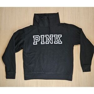 Victoria's Secret PINK Pullover High Neck Lounge Sweathshirt‎ Black Size XS